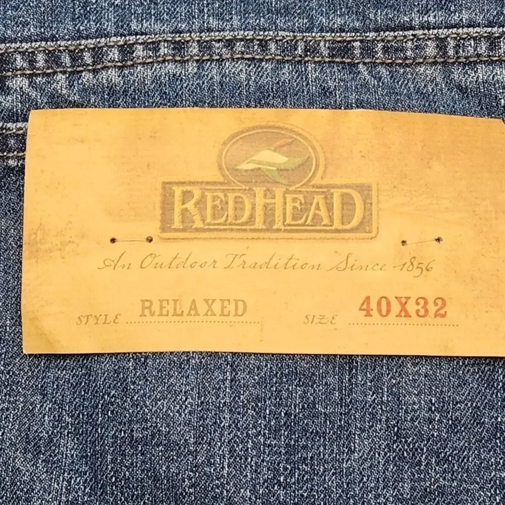 Red Head Jeans Fleece Lined Denim Size 40 x 32 Relaxed Men's Medium Wash NEW